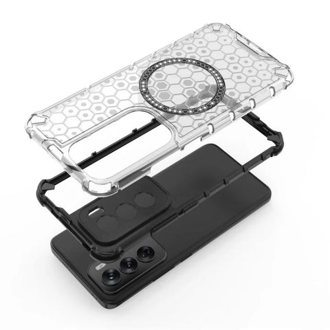 WANLONFENG For Oppo Reno12 5G (Global) Magnetic Case  FC Series TPU + PC Phone Cover with Tempered Glass