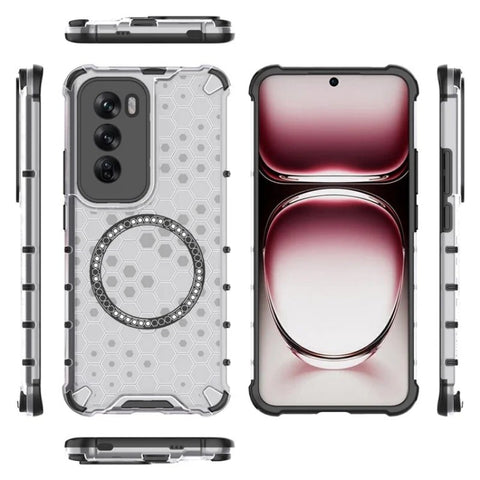 WANLONFENG For Oppo Reno12 5G (Global) Magnetic Case  FC Series TPU + PC Phone Cover with Tempered Glass