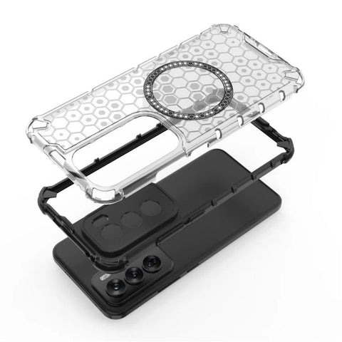 WANLONFENG For Oppo Reno12 Pro 5G (Global) Magnetic Case  FC Series TPU + PC Phone Cover with Tempered Glass