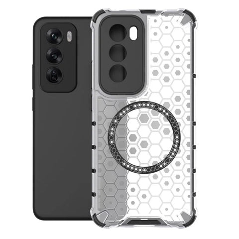 WANLONFENG For Oppo Reno12 Pro 5G (Global) Magnetic Case  FC Series TPU + PC Phone Cover with Tempered Glass