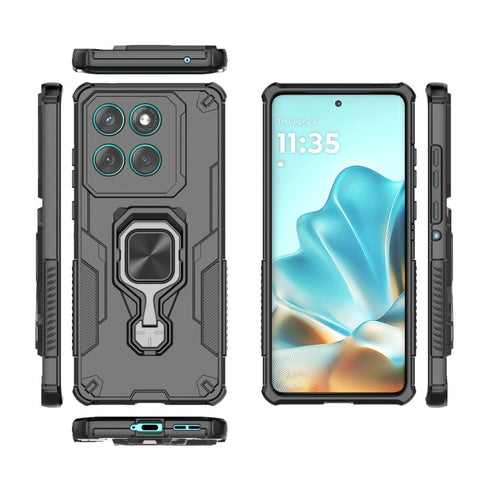 WANLONFENG For Motorola Edge 60 Fusion 5G Phone Case  PC TPU Back Cover Kickstand with Tempered Glass