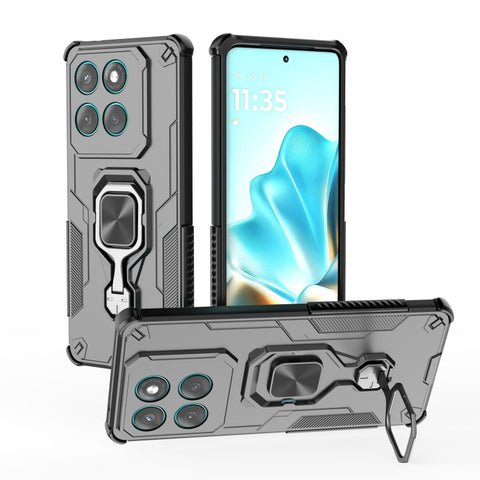 WANLONFENG For Motorola Edge 60 Fusion 5G Phone Case  PC TPU Back Cover Kickstand with Tempered Glass