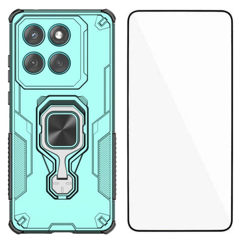WANLONFENG For Motorola Edge 60 Fusion 5G Phone Case  PC TPU Back Cover Kickstand with Tempered Glass