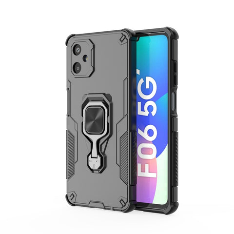 WANLONFENG For Samsung Galaxy F06 5G Phone Case  PC TPU Back Cover Kickstand with Tempered Glass