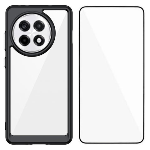 WANLONFENG For OnePlus Ace 5 5G / OnePlus Ace 5 Pro 5G Phone Case  XC Series TPU Acrylic Cover with Tempered Glass (Big Lens Hole)