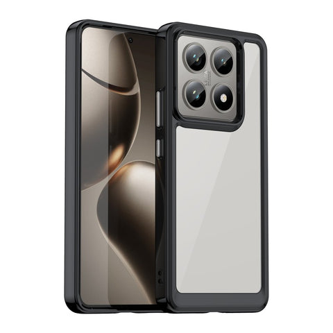 WANLONFENG For Xiaomi 14T Pro Phone Case  XC Series TPU Acrylic Cover with Tempered Glass (Big Lens Hole)