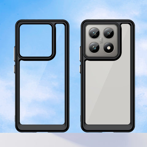 WANLONFENG For Xiaomi 14T Pro Phone Case  XC Series TPU Acrylic Cover with Tempered Glass (Big Lens Hole)
