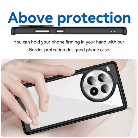WANLONFENG For OnePlus Ace 3 Pro 5G Phone Case  XC Series TPU Acrylic Cover with Tempered Glass (Big Lens Hole)