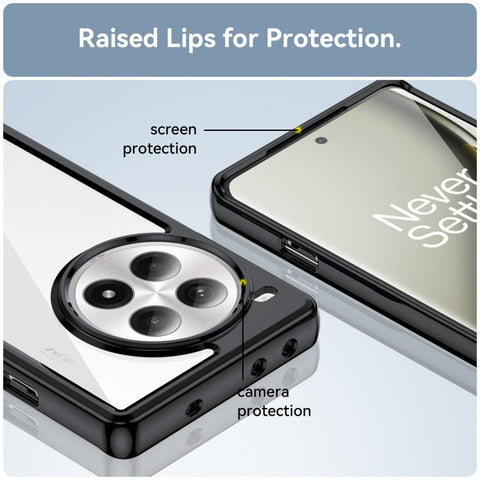 WANLONFENG For OnePlus Ace 3 Pro 5G Phone Case  XC Series TPU Acrylic Cover with Tempered Glass (Big Lens Hole)