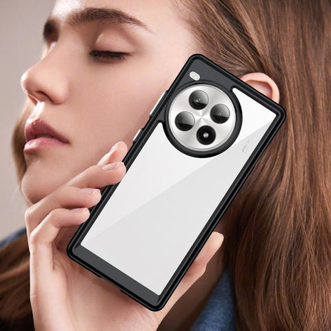 WANLONFENG For OnePlus Ace 3 Pro 5G Phone Case  XC Series TPU Acrylic Cover with Tempered Glass (Big Lens Hole)
