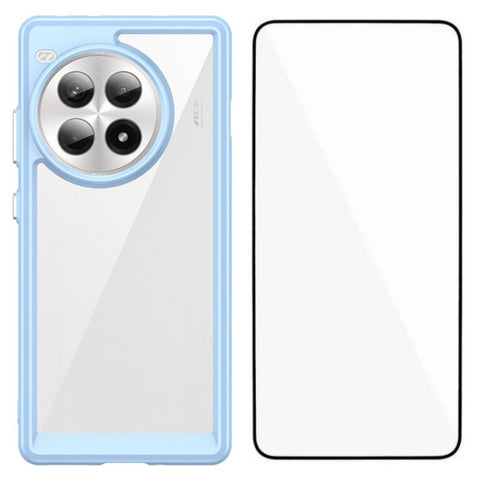WANLONFENG For OnePlus Ace 3 Pro 5G Phone Case  XC Series TPU Acrylic Cover with Tempered Glass (Big Lens Hole)