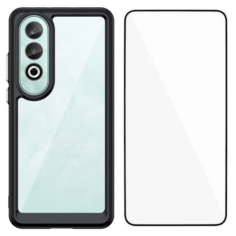 WANLONFENG For OnePlus Nord CE4 5G Phone Case  XC Series TPU Acrylic Cover with Tempered Glass (Big Lens Hole)