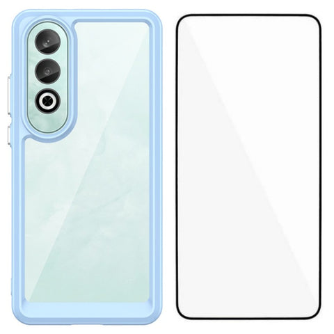 WANLONFENG For OnePlus Nord CE4 5G Phone Case  XC Series TPU Acrylic Cover with Tempered Glass (Big Lens Hole)