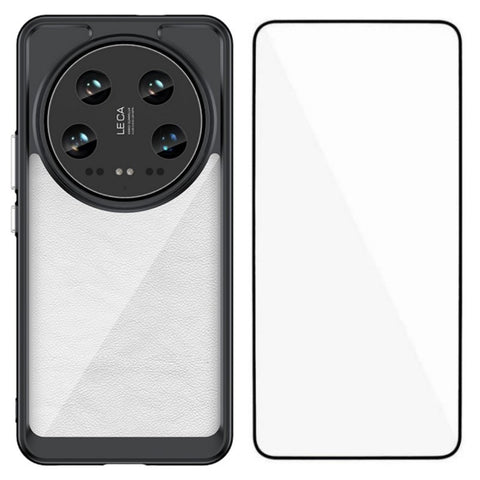 For Xiaomi 14 Ultra Phone Case WANLONFENG XC Series TPU Acrylic Cover with Tempered Glass (Big Lens Hole)