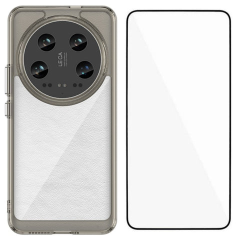 For Xiaomi 14 Ultra Phone Case WANLONFENG XC Series TPU Acrylic Cover with Tempered Glass (Big Lens Hole)