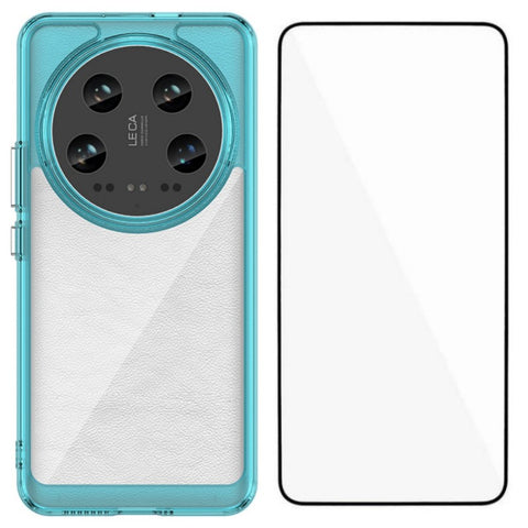 For Xiaomi 14 Ultra Phone Case WANLONFENG XC Series TPU Acrylic Cover with Tempered Glass (Big Lens Hole)