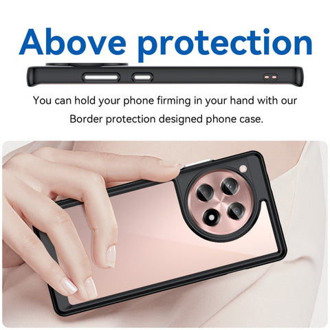 WANLONFENG For OnePlus Ace 3 5G Phone Case  XC Series TPU Acrylic Cover with Tempered Glass (Big Lens Hole)