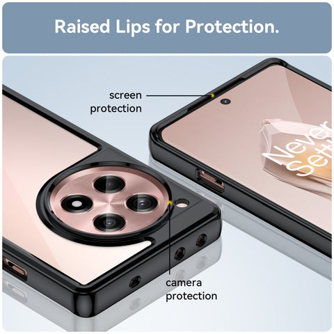 WANLONFENG For OnePlus Ace 3 5G Phone Case  XC Series TPU Acrylic Cover with Tempered Glass (Big Lens Hole)
