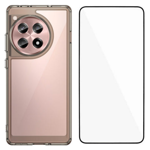 WANLONFENG For OnePlus Ace 3 5G Phone Case  XC Series TPU Acrylic Cover with Tempered Glass (Big Lens Hole)
