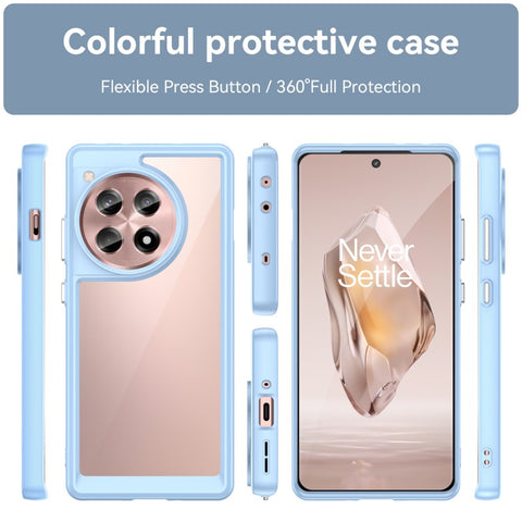 WANLONFENG For OnePlus 12R 5G Phone Case  XC Series TPU Acrylic Cover with Tempered Glass (Big Lens Hole)