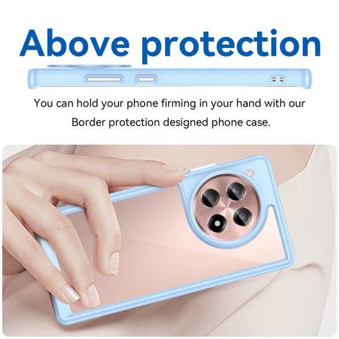 WANLONFENG For OnePlus 12R 5G Phone Case  XC Series TPU Acrylic Cover with Tempered Glass (Big Lens Hole)