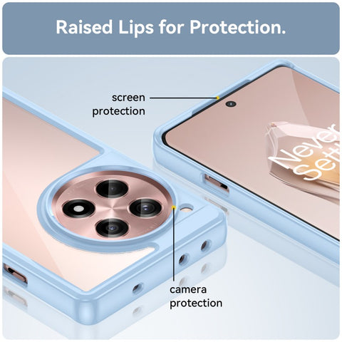 WANLONFENG For OnePlus 12R 5G Phone Case  XC Series TPU Acrylic Cover with Tempered Glass (Big Lens Hole)