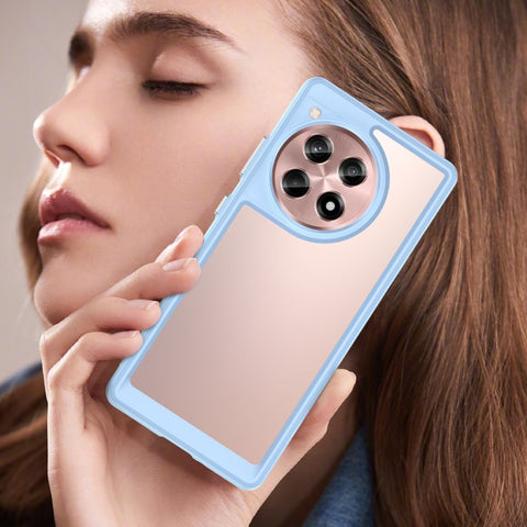 WANLONFENG For OnePlus 12R 5G Phone Case  XC Series TPU Acrylic Cover with Tempered Glass (Big Lens Hole)