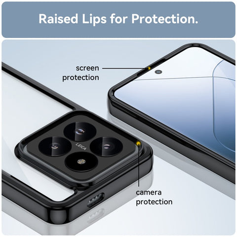 For Xiaomi 14 Pro Phone Case WANLONFENG XC Series TPU Acrylic Cover with Tempered Glass (Big Lens Hole)