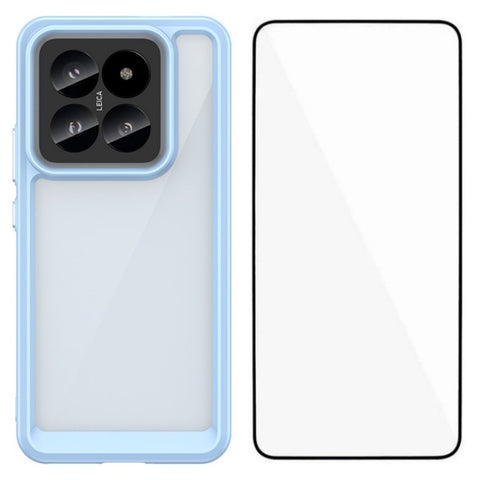 For Xiaomi 14 Pro Phone Case WANLONFENG XC Series TPU Acrylic Cover with Tempered Glass (Big Lens Hole)
