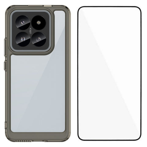 For Xiaomi 14 Pro Phone Case WANLONFENG XC Series TPU Acrylic Cover with Tempered Glass (Big Lens Hole)