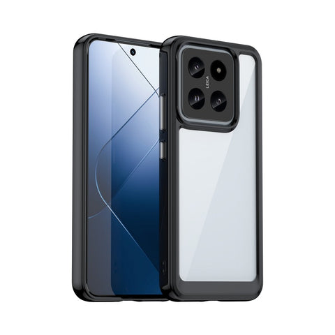 WANLONFENG For Xiaomi 14 Phone Case  XC Series TPU Acrylic Cover with Tempered Glass (Big Lens Hole)