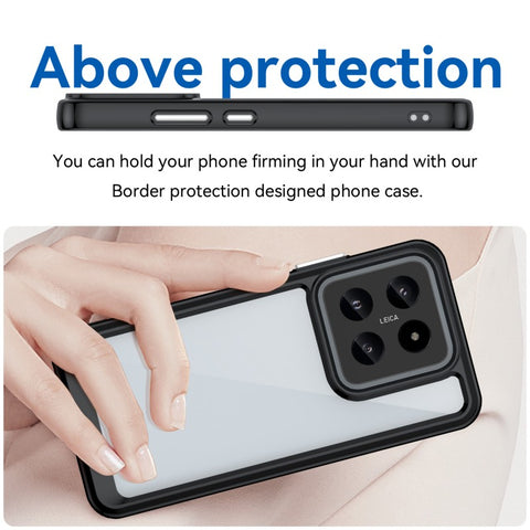 WANLONFENG For Xiaomi 14 Phone Case  XC Series TPU Acrylic Cover with Tempered Glass (Big Lens Hole)