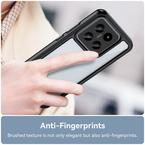 WANLONFENG For Xiaomi 14 Phone Case  XC Series TPU Acrylic Cover with Tempered Glass (Big Lens Hole)