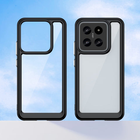 WANLONFENG For Xiaomi 14 Phone Case  XC Series TPU Acrylic Cover with Tempered Glass (Big Lens Hole)
