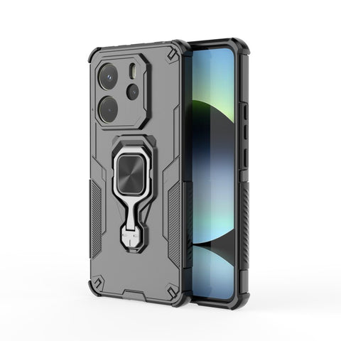 WANLONFENG For Xiaomi Redmi Note 14 4G (163.25mm) Phone Case  PC TPU Back Cover Kickstand with Tempered Glass