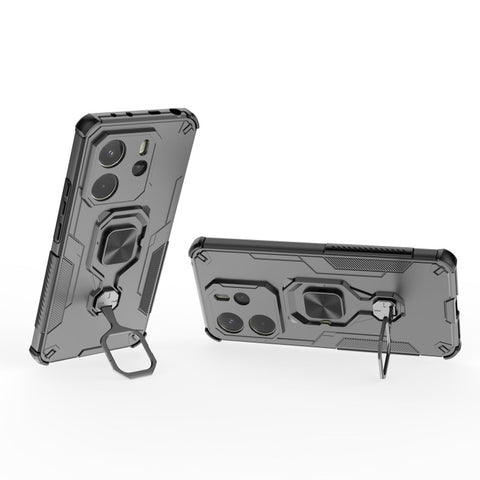 WANLONFENG For Xiaomi Redmi Note 14 4G (163.25mm) Phone Case  PC TPU Back Cover Kickstand with Tempered Glass