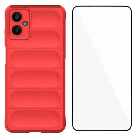 WANLONFENG For Samsung Galaxy A06 5G TPU Case  HD Series Anti Slip Phone Cover with Tempered Glass