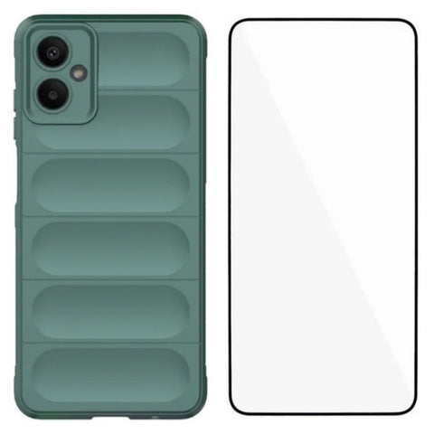 WANLONFENG For Samsung Galaxy A06 5G TPU Case  HD Series Anti Slip Phone Cover with Tempered Glass