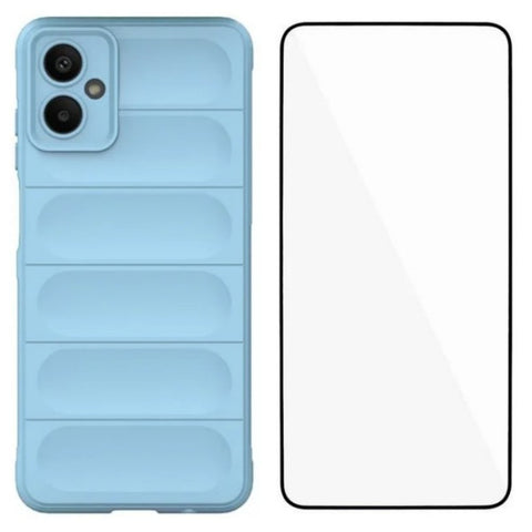 WANLONFENG For Samsung Galaxy A06 5G TPU Case  HD Series Anti Slip Phone Cover with Tempered Glass