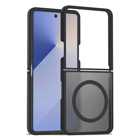 For Samsung Galaxy Z Flip7 5G Magnetic Case TPU Frame Acrylic Back Phone Cover Skin Touch