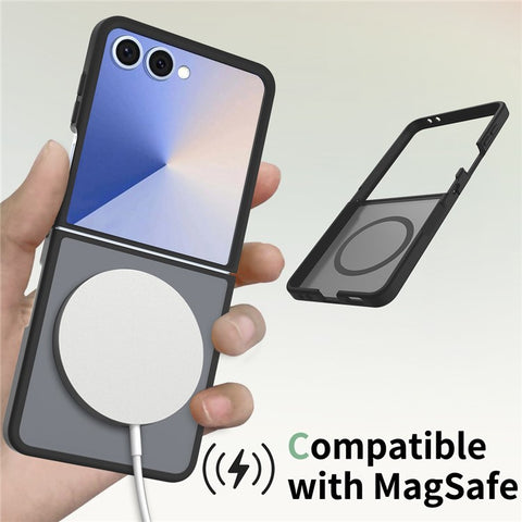 For Samsung Galaxy Z Flip7 5G Magnetic Case TPU Frame Acrylic Back Phone Cover Skin Touch