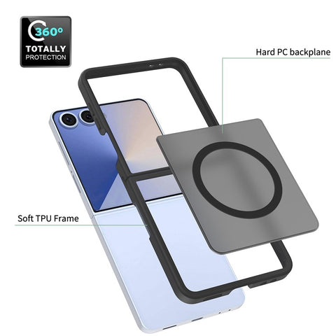 For Samsung Galaxy Z Flip7 5G Magnetic Case TPU Frame Acrylic Back Phone Cover Skin Touch