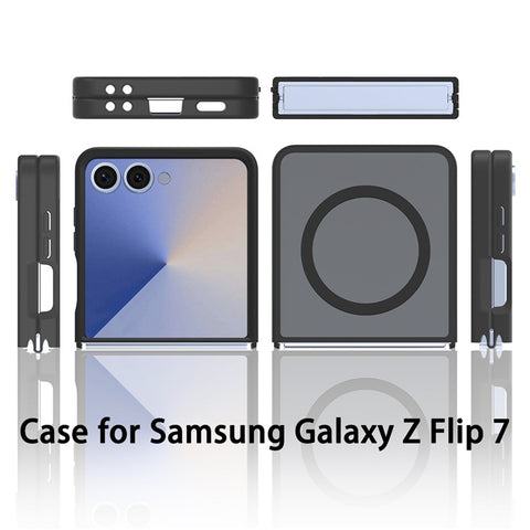 For Samsung Galaxy Z Flip7 5G Magnetic Case TPU Frame Acrylic Back Phone Cover Skin Touch