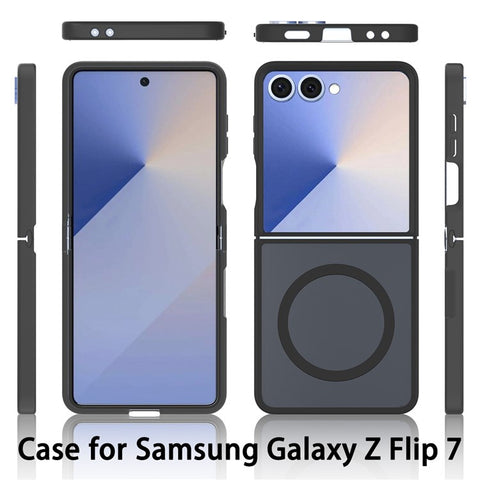 For Samsung Galaxy Z Flip7 5G Magnetic Case TPU Frame Acrylic Back Phone Cover Skin Touch