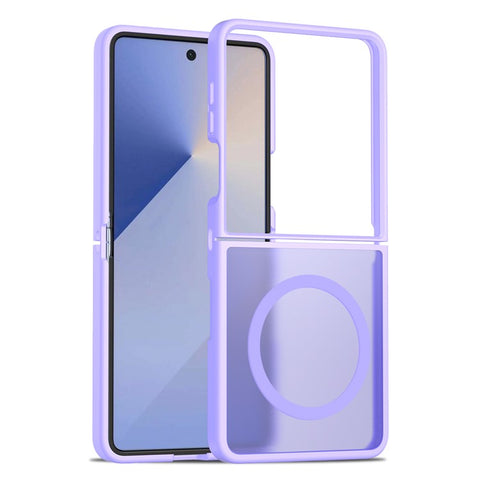For Samsung Galaxy Z Flip7 5G Magnetic Case TPU Frame Acrylic Back Phone Cover Skin Touch