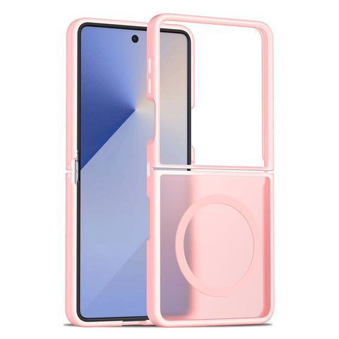 For Samsung Galaxy Z Flip7 5G Magnetic Case TPU Frame Acrylic Back Phone Cover Skin Touch