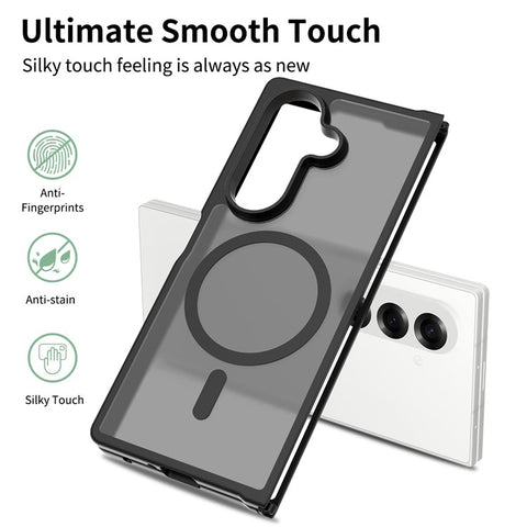 For Samsung Galaxy Z Fold7 5G Magnetic Case TPU Frame Acrylic Back Phone Cover Skin Touch