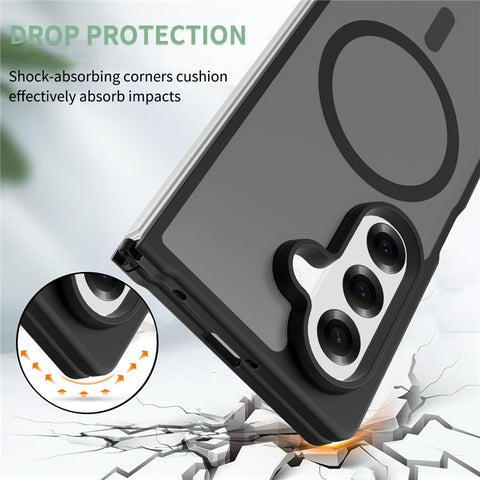 For Samsung Galaxy Z Fold7 5G Magnetic Case TPU Frame Acrylic Back Phone Cover Skin Touch