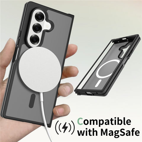 For Samsung Galaxy Z Fold7 5G Magnetic Case TPU Frame Acrylic Back Phone Cover Skin Touch