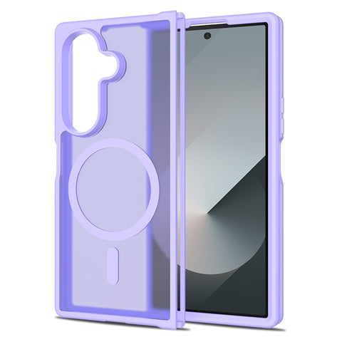 For Samsung Galaxy Z Fold7 5G Magnetic Case TPU Frame Acrylic Back Phone Cover Skin Touch